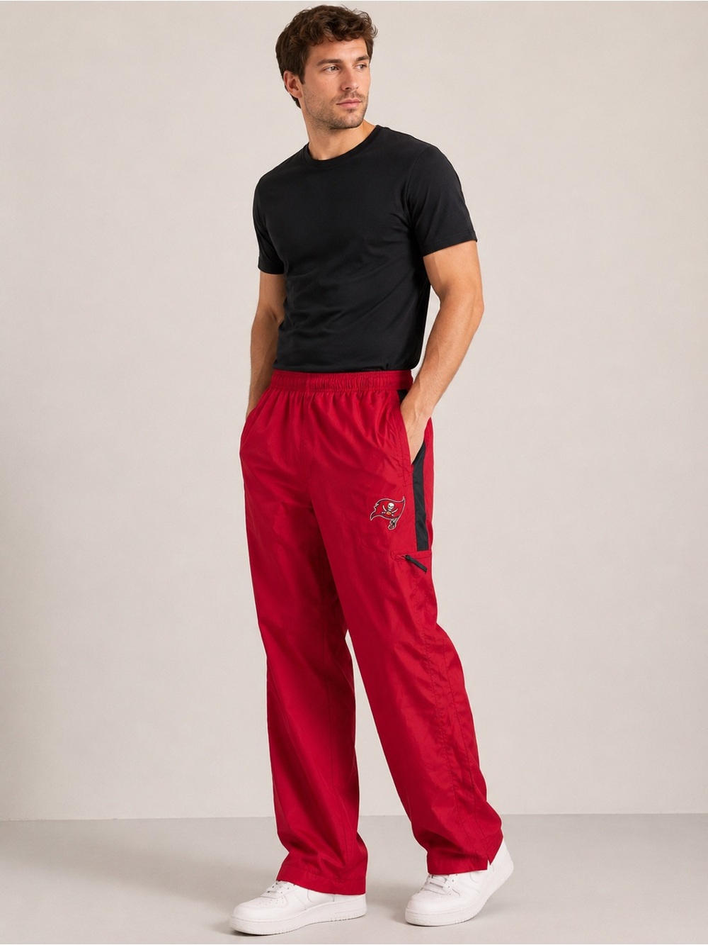 NFL Tampa Buccaneers Men's Red Athletic Track Pants Large